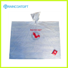 Descartável barato impermeável com capuz transparente plástico PE Poncho